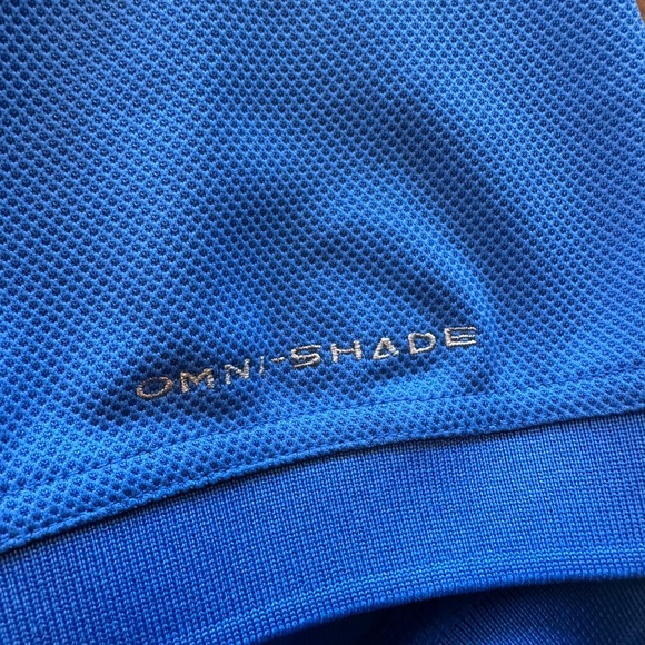Columbia PFG Fishing Performance Cobalt Blue Polo M Moisture Wicking Omni Shade - Picture 6 of 13